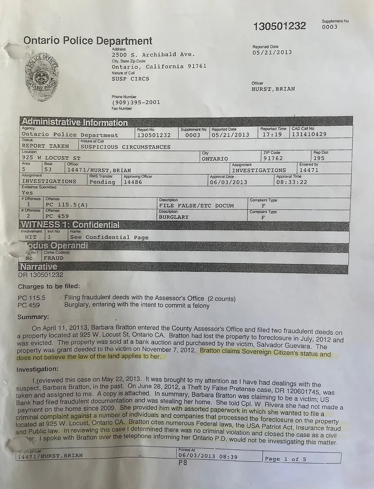 The Original Complaint Against Me from Brian Hurst, Ontario Police Department Officer (2).